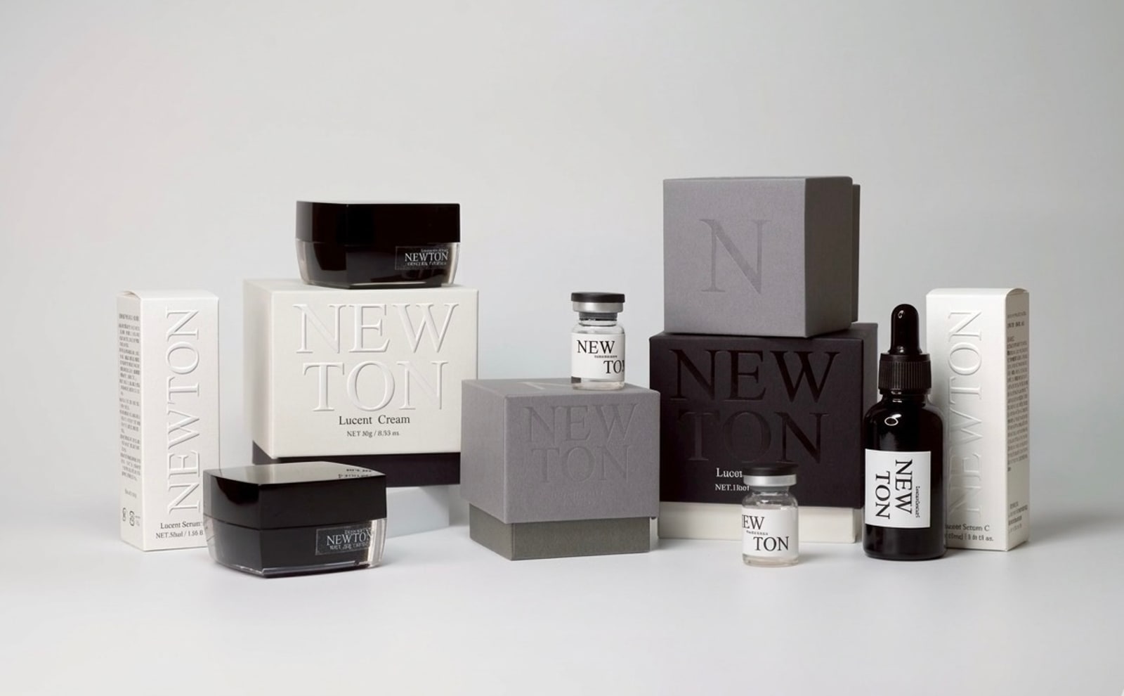 NEWTON サロン専売シミケアプログラム 製品ラインナップ ─ Lucent Cream・Lucent Essence・Home Ampoule(サロン施術用ペースト&ホームケア)